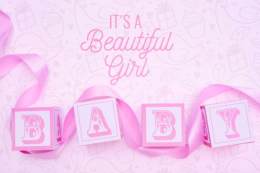 Free Pink Gender Reveal Baby Shower For Girl Psd