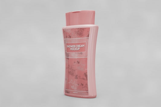 Free Pink Shower Cream Mockup Psd