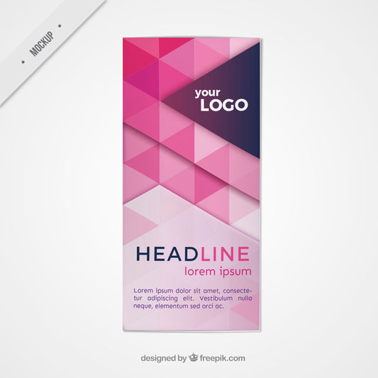 Free Pink Triangles Flyer Mockup Psd