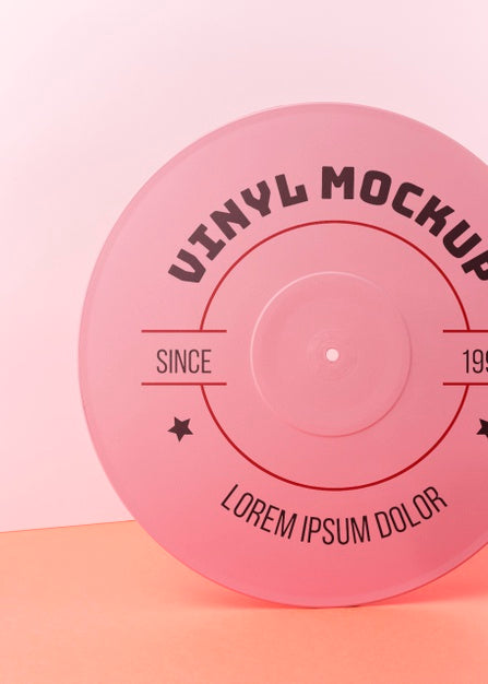 Free Pink Vinyl Record Mockup Psd