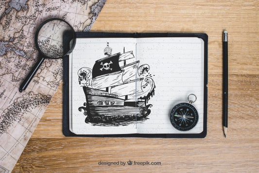 Free Pirate Boat Concept Psd