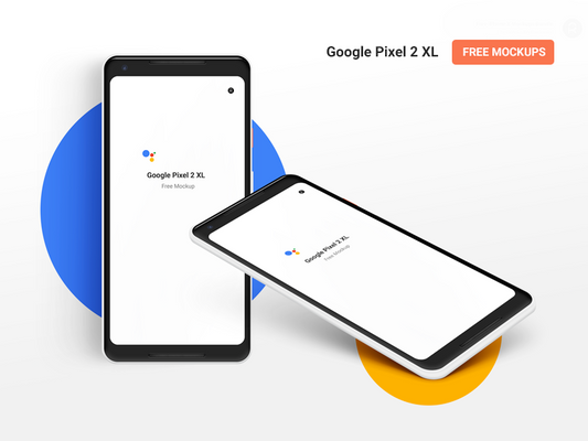 Free Google Pixel 2 XL PSD mockup Front and Isometric views