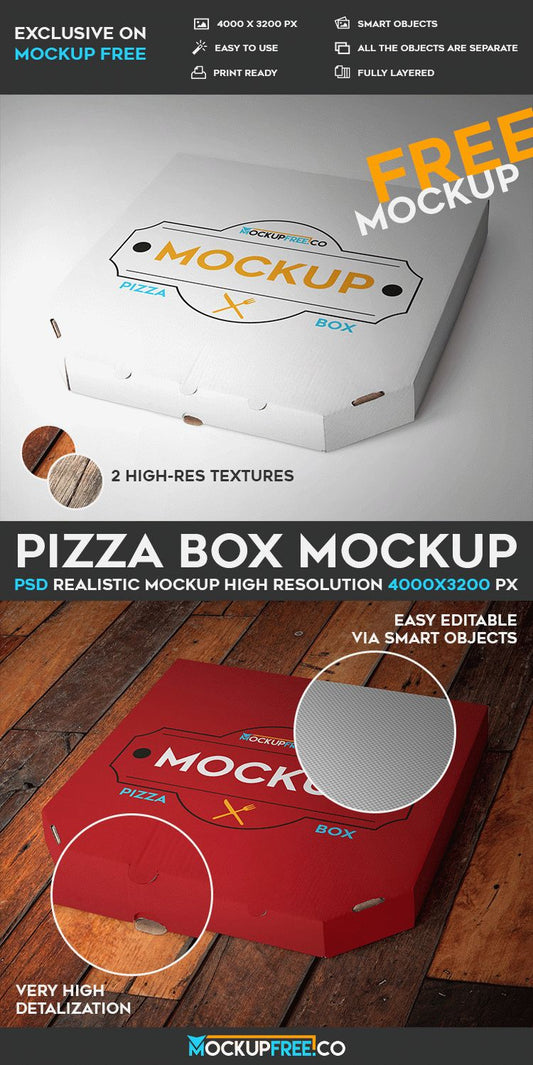 Free Pizza Box – Psd Mockup