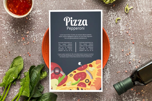 Free Pizza Menu Concep Mock-Up Psd