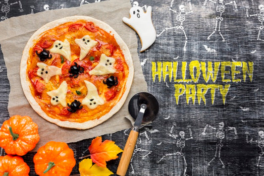 Free Pizza Treat For Halloween Party Psd