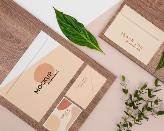 Free Plant, Stationery And Wood Above View Psd