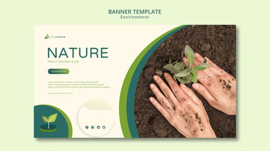 Free Planting Seedlings In Soil Banner Template Psd