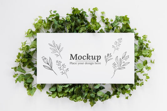 Free Plants Arrangement Mock-Up With Card Psd