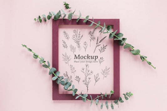 Free Plants Assortment Mock-Up With Frame Psd