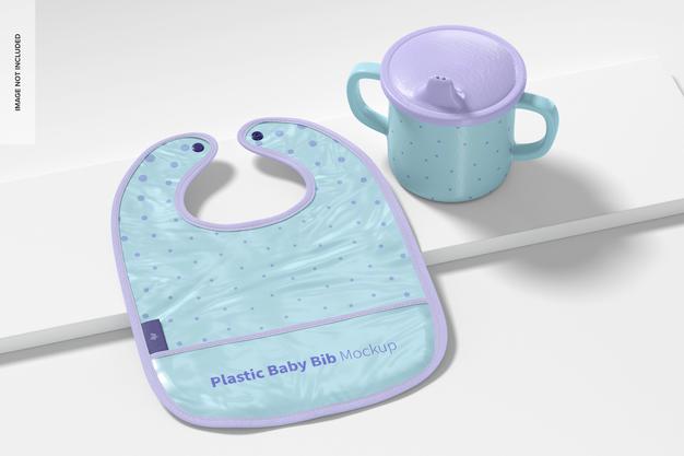 Free Plastic Baby Bib Mockup, Perspective View Psd