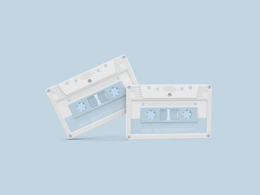 Free Plastic Cassette Tape Mockup Psd