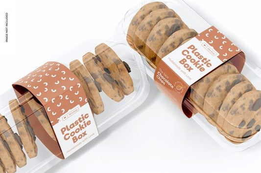 Free Plastic Cookie Boxes Mockup Psd
