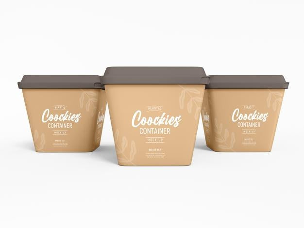 Free Plastic Cookie Container Packaging Mockup Psd