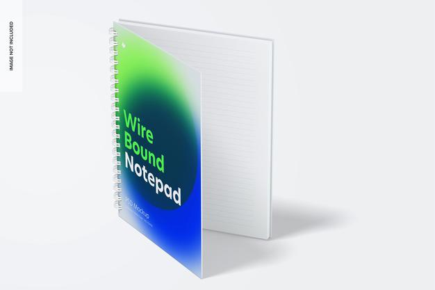 Free Plastic Cover Wire Bound Notepad Mockup Psd