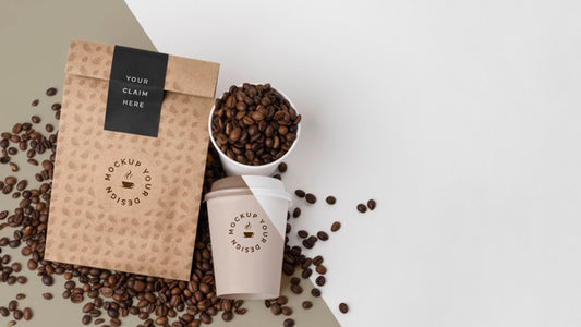 Free Plastic Cup And Paper Bag For Coffee Psd