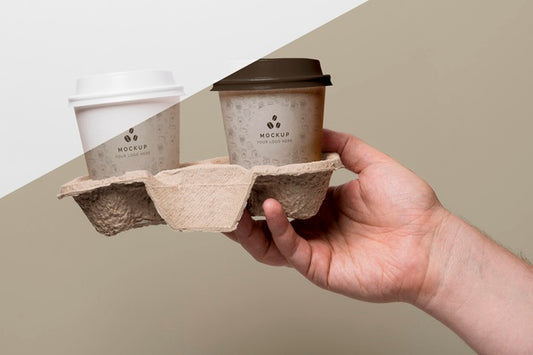 Free Plastic Cups With Coffee Mock Up In Support Psd