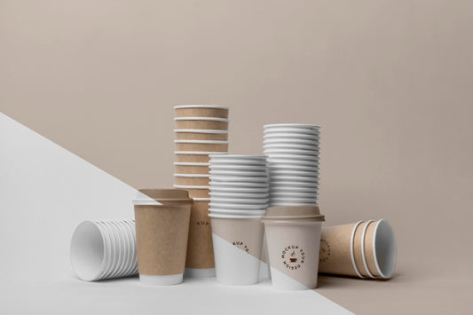 Free Plastic Cups With Coffee Mock Up On Table Psd