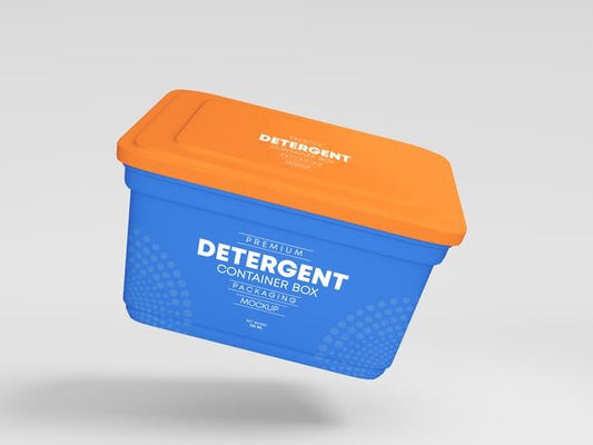 Free Plastic Detergent Container Box Mockup Psd