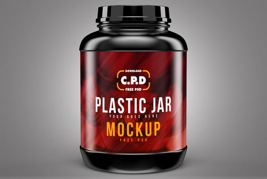 Free Plastic Jar Mockup Psd