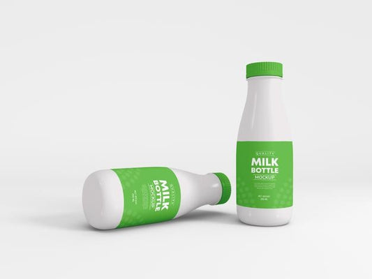 Free Plastic Milk Bottle Packaging Mockup Psd