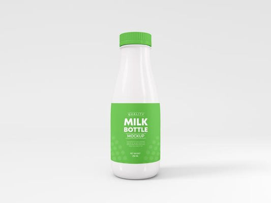 Free Plastic Milk Bottle Packaging Mockup Psd