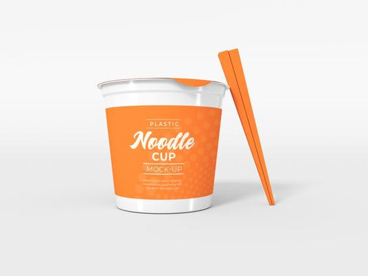 Free Plastic Noodle Cup Packaging Mockup Psd