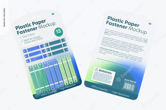 Free Plastic Paper Fastener Blister Mockup, Front And Back Psd