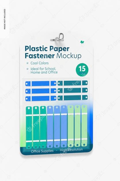 Free Plastic Paper Fastener Blister Mockup, Hanging Psd