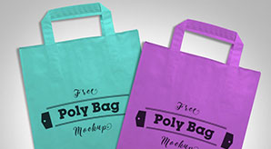 Free Plastic Polly Shopping Bag Mock-Up Psd