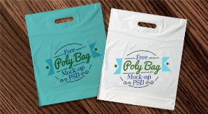 Free Plastic Poly Bag Mock-Up Psd