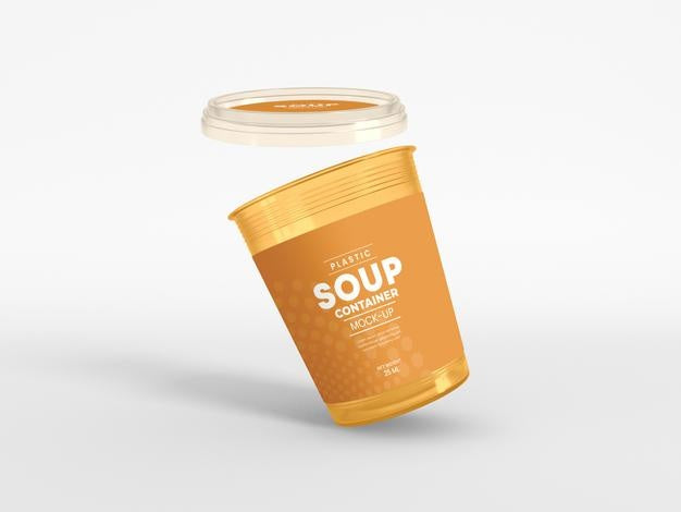 Free Plastic Soup Container Packaging Mockup Psd