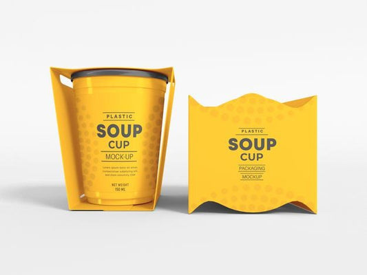 Free Plastic Soup Cup Packaging Mockup Psd