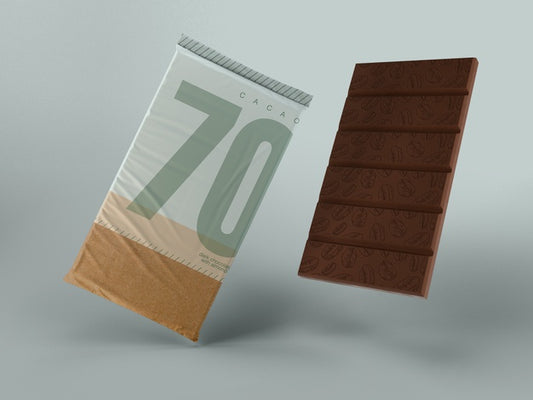 Free Plastic Wrap For Chocolate Mock-Up Psd