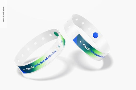 Free Plastic Wristband Mockup, Floating Psd