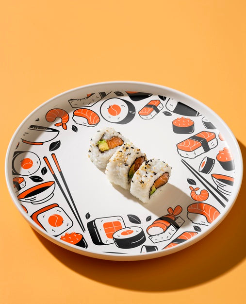 Free Plate With Delicious Sushi Rolls Psd