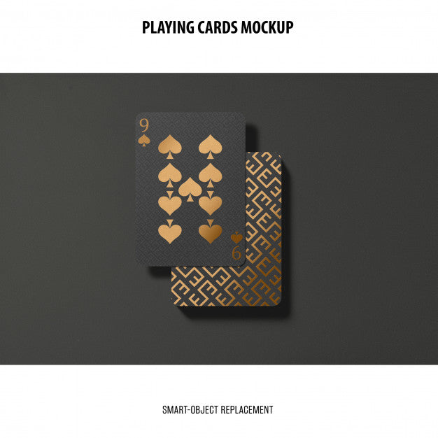 Free Playing Cards With Golden Foil Mockup Psd