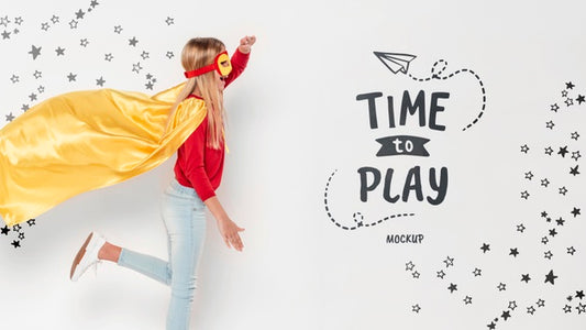 Free Playing Time Concept Girl Wearing Costume Psd