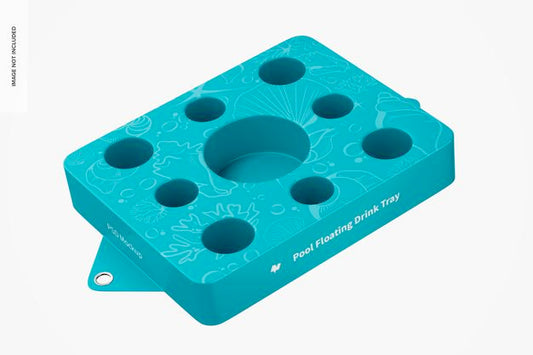 Free Pool Floating Drink Tray Mockup, Top View Psd