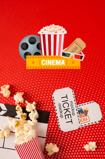 Free Popcorn And Cinema Tickets Psd