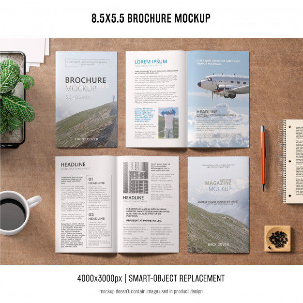 Free Portrait Brochure Mockup Psd