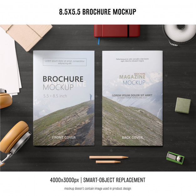 Free Portrait Brochure Mockup Psd