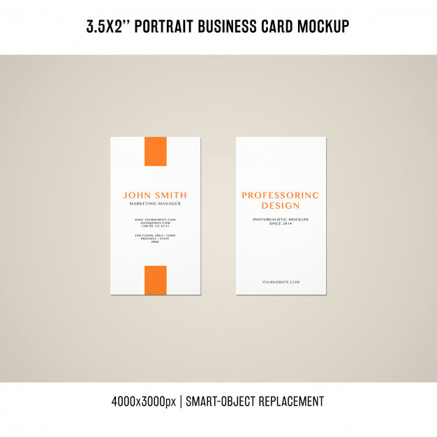 Free Portrait Business Card Mockup Psd