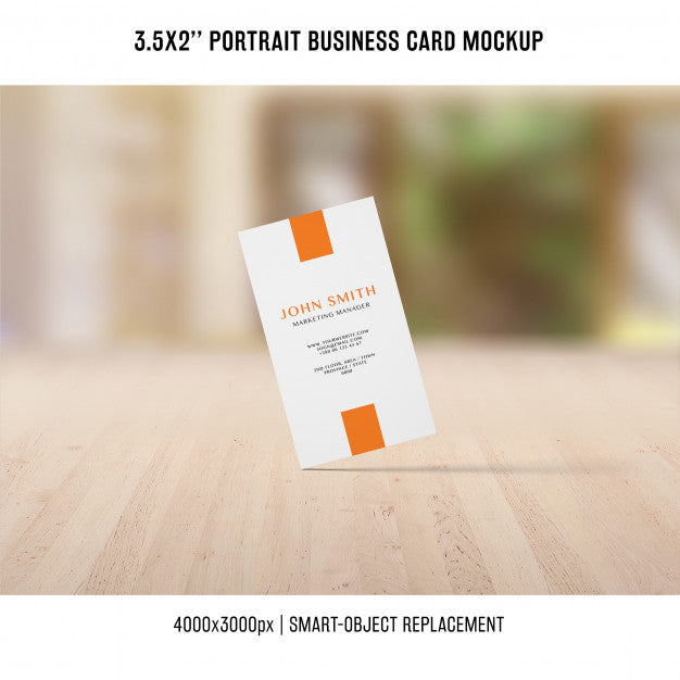 Free Portrait Business Card Mockup Psd