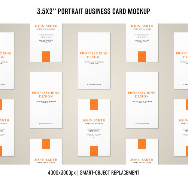 Free Portrait Business Card Mockup Psd