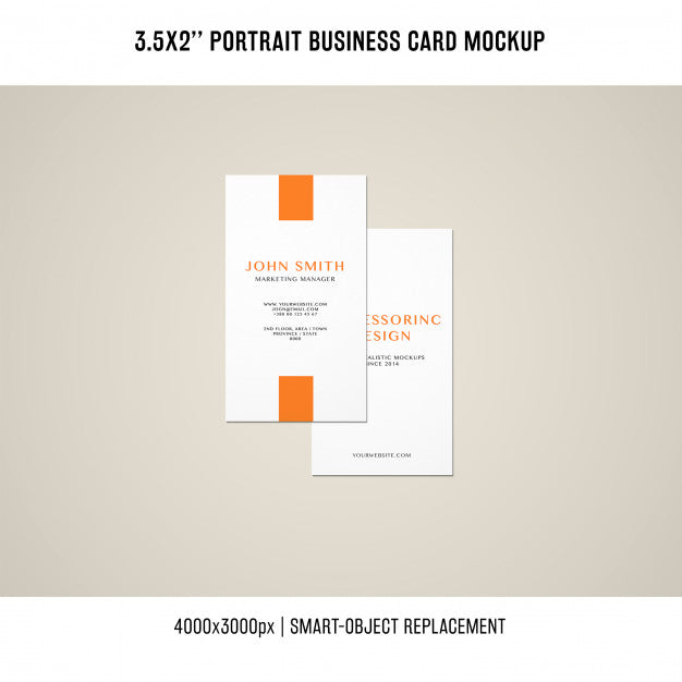 Free Portrait Business Card Mockup Psd