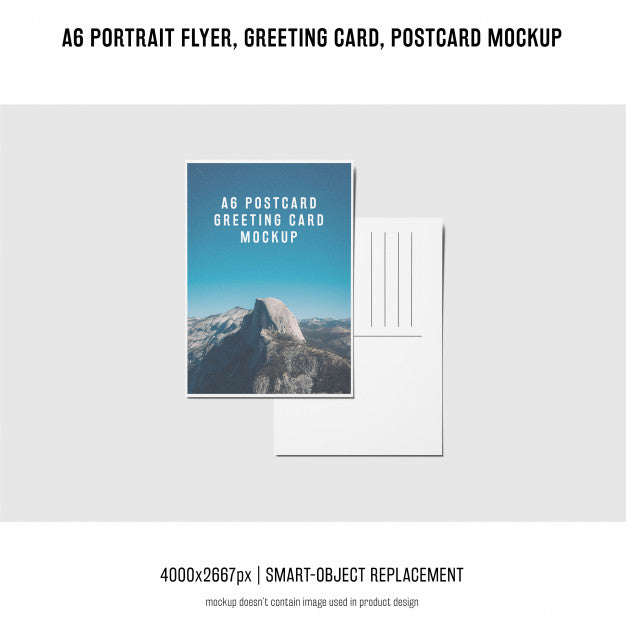 Free Portrait Flyer, Postcard, Greeting Card Mockup Psd