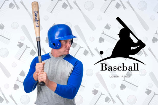 Free Portrait Of Baseball Player With Helmet Psd