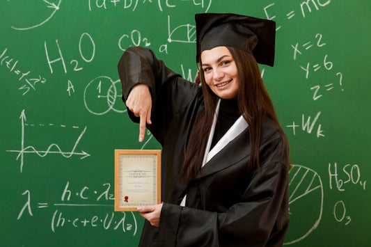Free Portrait Of Student Pointing At Diploma Psd