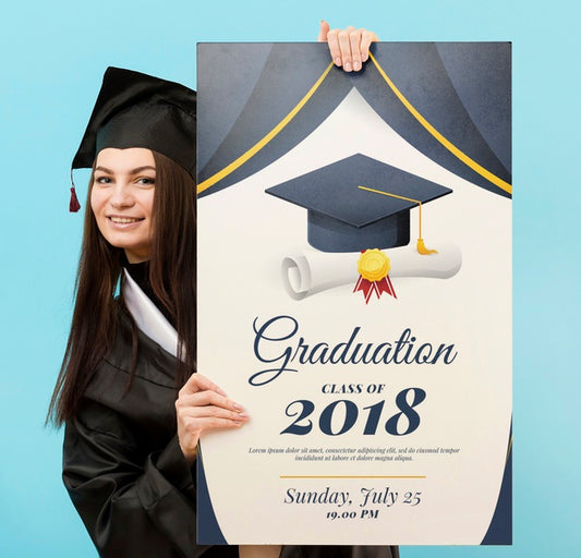 Free Portrait Of Young Student Holding Diploma Psd