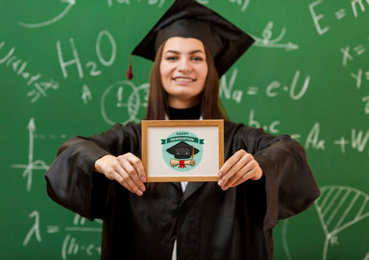 Free Positive Young Girl Holding Diploma Psd
